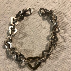 Sterling silver 925 interlocking heart bracelet.